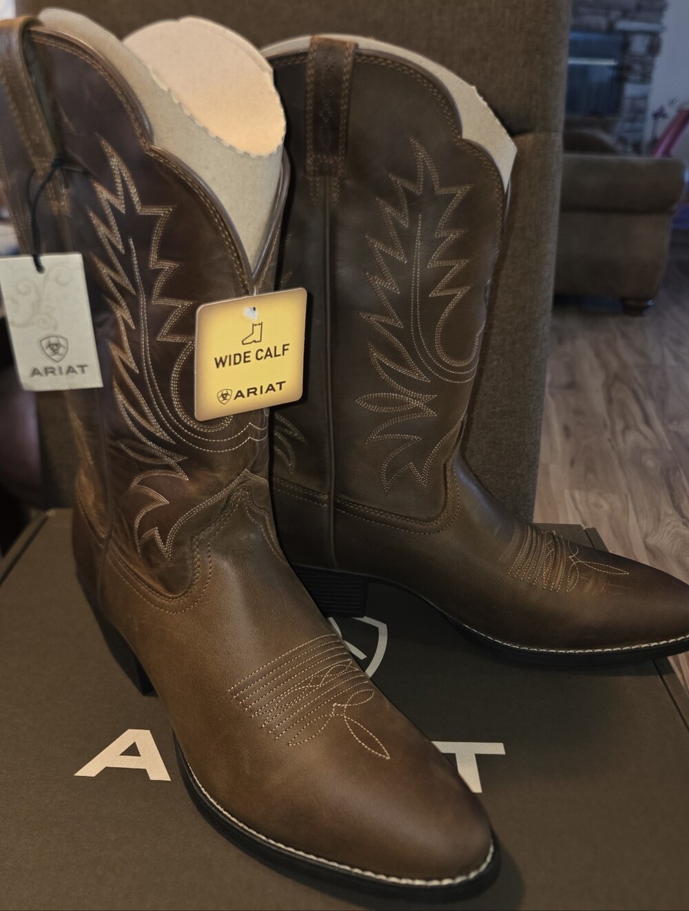 Ariat Brown Wide Calf Western Leather Boots
